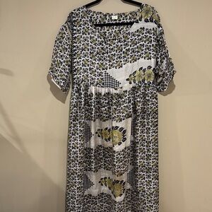 100% silk boho maxi dress